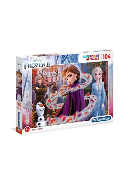 CLEMENTONI 104 Parça Puzzle : Glitter Effect Frozen 2