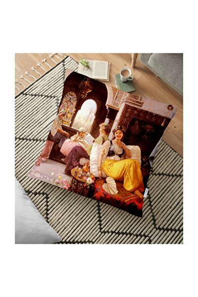 Realhomes Osmanlı Harem Kadınları Tasarımlı Dijital Baskılı Dekoratif Yer Min...