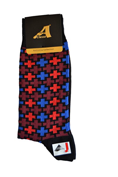A CLASSE Plus Patterned Black Socks
