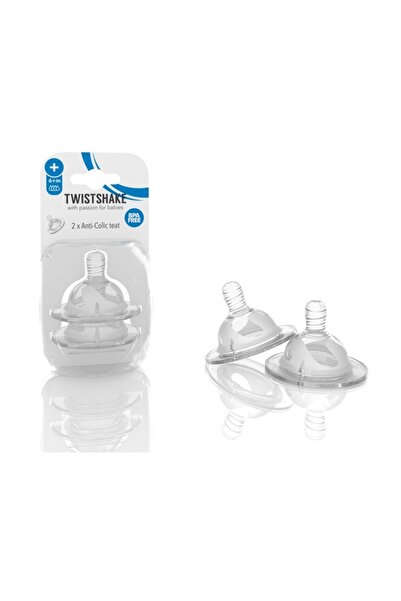 Twistshake Silicone Anti-Colic 2-Pack Baby Bottle Teat (Plus) (6 Months+)