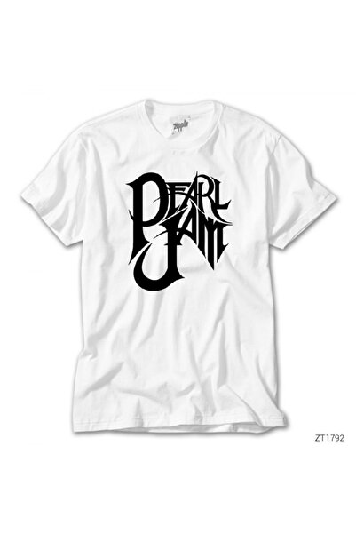 Z zepplin Tricou alb retro Pearl Jam