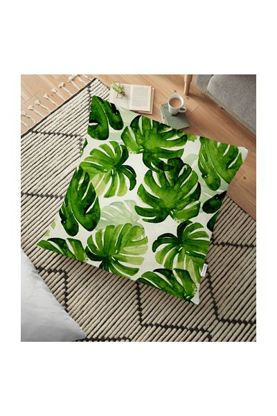 Realhomes Perna de podea cu design special cu desen cu frunze de crin acuarela - 70 X 70 Cm