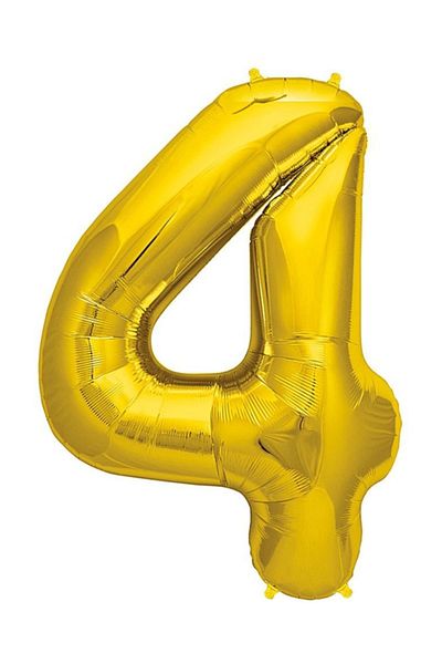 Oyuncak Paketi Gold Foil Balloon Number 4 70 cm
