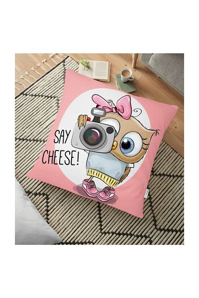 Realhomes Cute Cats Perna Decorativa cu Animale Imprimate Digital - 70 X 70 cm