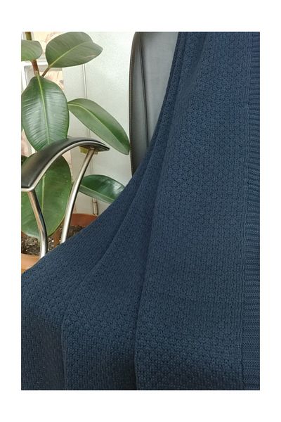 Ocean Navy Blue Knitwear Shoulder Shawl