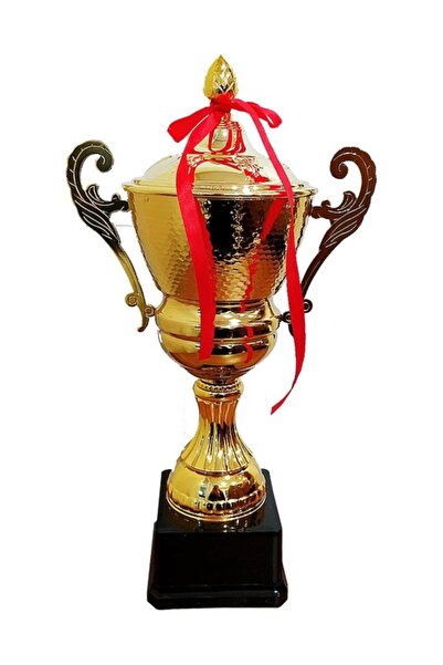 AVESSA 44 Cm Kapaklı Kupa Gold Kaplama Kupa Madalya J3023a