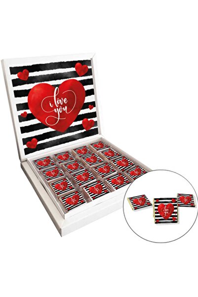 Gondol Çikolata I Love You Sevgiliye Sütlü Madlen Çikolata Kutusu 48’li Roman...