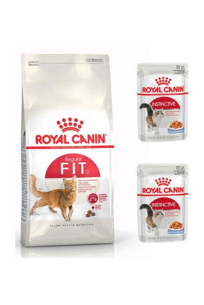 Royal Canin Adult Yetişkin Fit 32 Kedi Maması 2 Kg +  Jel Yaş Kedi Maması 2 A...