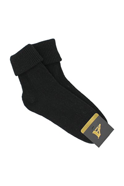 A CLASSE جوارب نسائية شتوية سوداء سميكة من الصوف المنحني