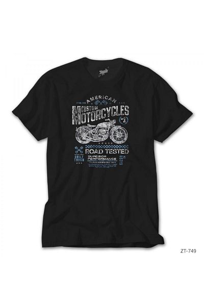 Z zepplin Vintage motocyklové černé tričko