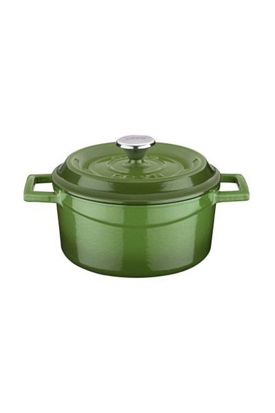 Lava Green Trendy Cast Round Pot - Diameter(Ø) 12cm
