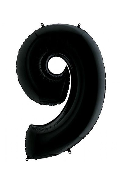 Big Party 9 Number Black Foil Balloon 102 cm