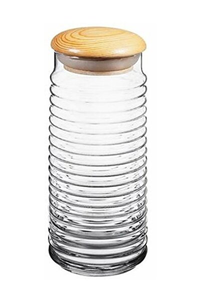 Meleni Home Pasabahce 1500 Cc Babylon Wooden Lid Jar