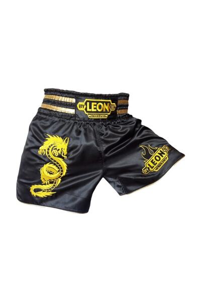 By Leon 1982 Leon Dragon Muay Thai Ve Kick Boks Şortu Siyah