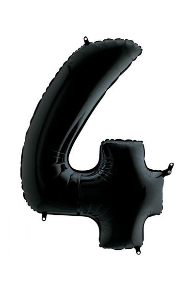 Big Party 4 Number Black Foil Balloon 102 cm