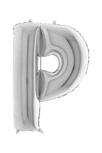 Big Party Letter P Silver Foil Balloon 102 cm