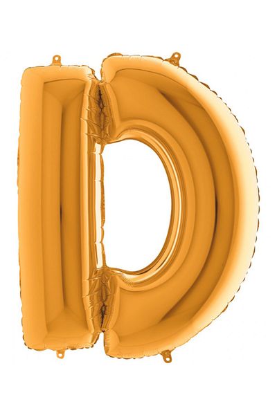Big Party Letter D Gold Foil Balloon 102 cm