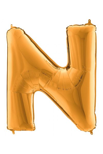 Big Party Letter N Gold Foil Balloon 102 cm