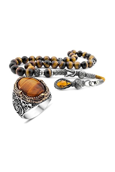 Tesbihsepetim Kazaz Püsküllü Kaplan Gözü Doğaltaş Tesbih Ve Gümüş Kaplan Gözü...