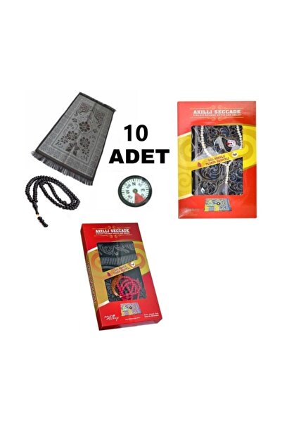 RoseRoi 10 Adet Mevlüt Hediyesi Akıllı Pusulalı Seccade+tesbih Hediyelik Kutusunda