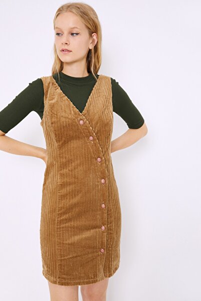 Koton Γυναικείο Φόρεμα Σκούρο Καφέ 0KAF80161GW