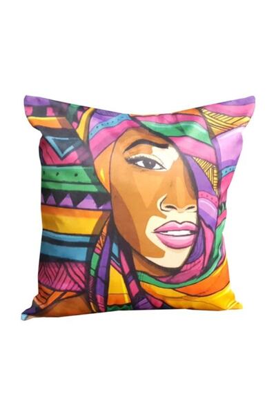 Mrs.Gugar طقم غطاء وسادة رمي أسود ملون