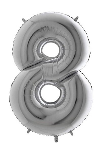 Happyland 8 Number Silver Foil Balloon