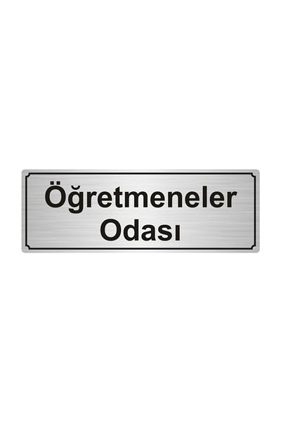 Özarslan Dizayn لوحة توجيه لغرفة المعلمين مقاس 5 سم × 20 سم معدن فضي اللون