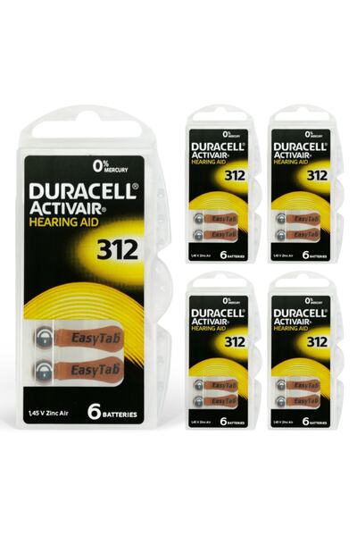 Duracell Activair 312 Numara Işitme Cihazı Pili 6x5 (30 Adet)