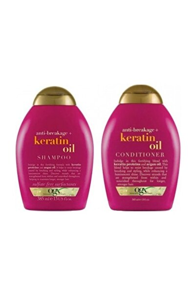 OGX Keratin Oil Kırılma Karşıtı Şampuan 385 ml + Saç Kremi 385 ml
