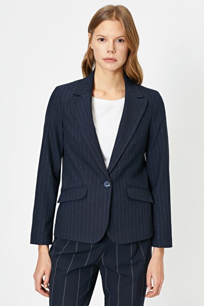 Koton Kadın Lacivert Cep Detaylı Ceket