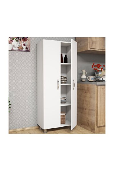Minar 2 Kapaklı Çok Amaçlı 150 Cm Boy Dolabı - Beyaz