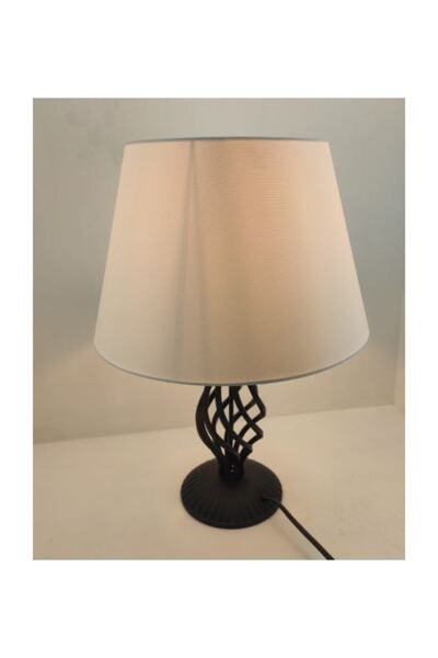 Dizayn مصباح طاولة عاكس الضوء ذو ساق معدنية ملتوية باللون الأسود مقاس 30 بوصة...