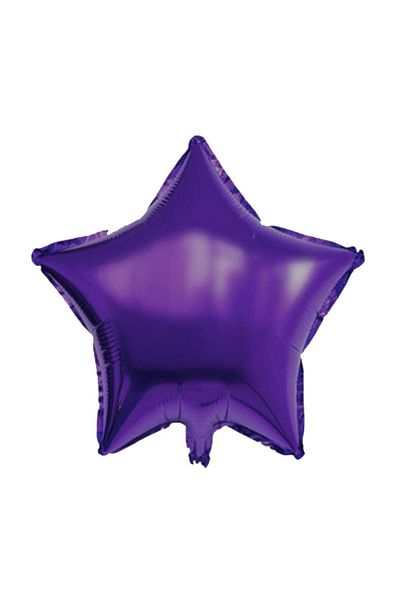 Parti dolabı Purple Star Pattern 45cm Foil Balloon - Birthday Flying with Helium