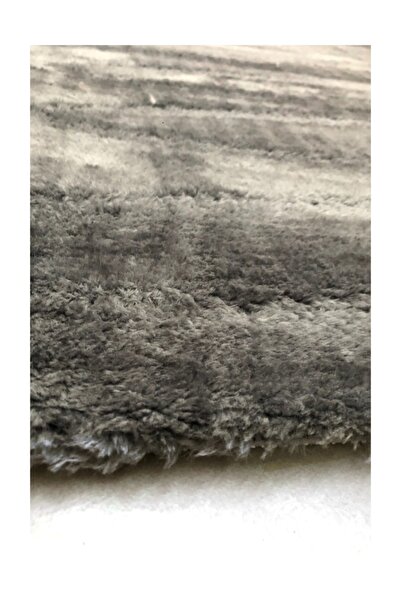 Sarar Halı Antresit-gri Düz Renk Peluş Pofuduk Kesme Kaydırmaz Taban Halı Yolluk