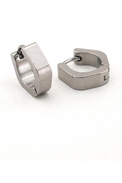 Solfera Square Design Stainless Silver Color Steel Men's Earrings