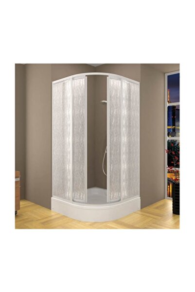 Duşakabincim 110x110 Cm Oval Mika Kabin Damla Desen