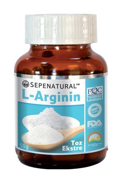 Sepe Natural Pure L-Arginine Powder - 50 Gr Pure Arginin Powder Analyzed