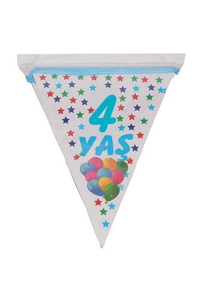 Parti dolabı 1 τεμάχιο 10 σημαιών 4 ετών Flag Pennant Blue Boy 2ο Γενέθλια 2 μέτρων