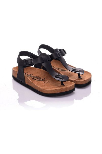 Moosefield Genuine Leather Eskimeli Black Women's Sandals