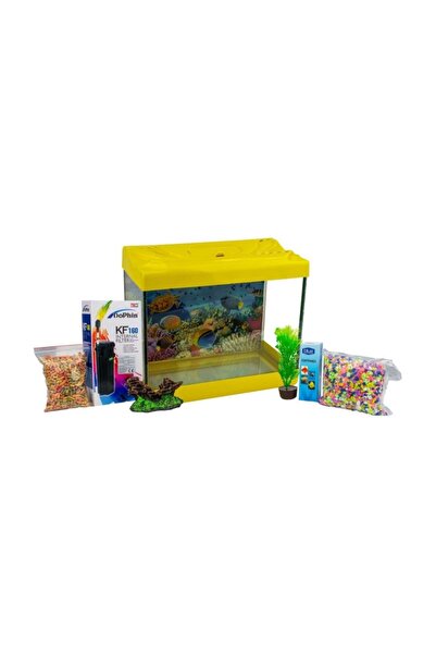 Ans Mini Akvaryum Seti 8 Parça Sarı 23x20x12cm