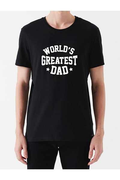 venüsdijital Δώρο για τον μπαμπά Worlds Greatest Dad Printed T-shirt
