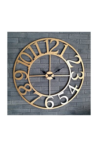 Otantik Ferforje Duvar Saati  7620-g Altın 76 cm 3 Boyutlu