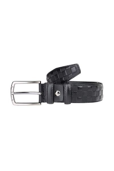 Deriza Ανδρική δερμάτινη ζώνη Tera Black Classic