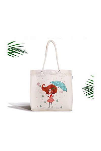 Realhomes Fashion Girl Digital Printed Μοντέρνα υφασμάτινη τσάντα με φερμουάρ Canta-717