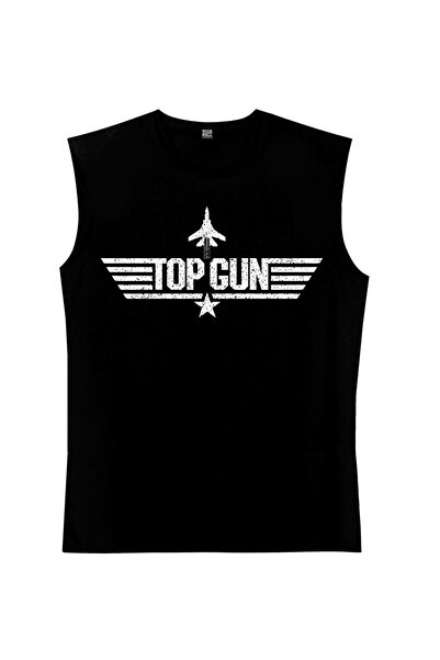 ROCKANDROLL Top Gun cu mânecă neagră | Tricou fără mâneci pentru bărbați | At...