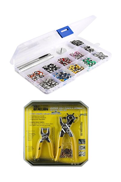 Stallion Metal Kuş Gözü 5 Mm Kapsül Delme Çakma El Pensesi Çakım Seti