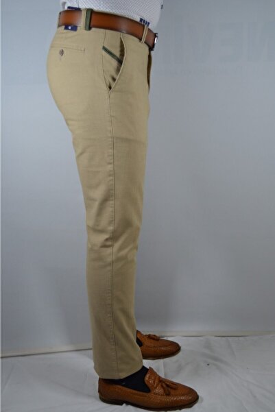 Bomonti Λινό βαμβακερό παντελόνι με γαρνιτούρα στο πλαϊνό τσέπη