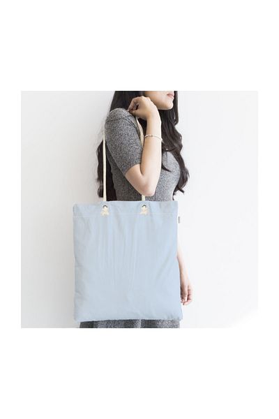 Realhomes Geantă modernă din material textil cu fermoar cu imprimeu digital Baby Blue Canta-953