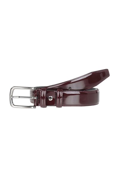 Deriza Claret Red Stitched Patent Leather Belt